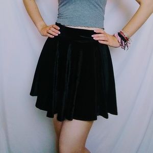 urban coco Skirts - Black Velvet Circle Skater Skirt urban coco Skirts - Black Velvet Circle Skater Skirt